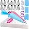 100 Pcs Piping Bags and Tips Set, 12 Inch Pastry Bags, Icing Bags Disposable for Cakes Decorating Kit Supplies with 1 Reusable Piping Bags, 1 Couplers, 12 Frosting Tips, 2 Bag Ties, 3 Cake Scraper